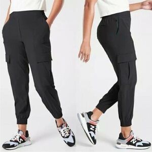 Athleta Chelsea Utility Joggers Women 14 Cargo Pants Black